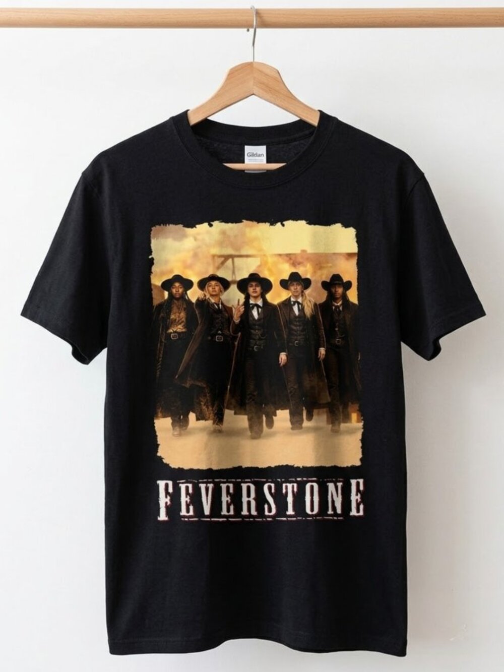 Indiana Fever Feverstone Western Basketball Graphic Black T-Shirt Reprint